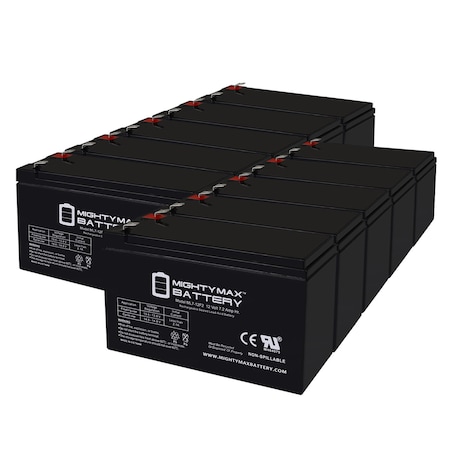 12V 7Ah F2 Replacement Battery For Panasonic LC-R12 - 10PK